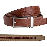 Nexbelt Men's Vegan Leather Ratchet Belt – Adjustable No-Hole Belt for Golf, Casual, and Dress – Cut-to-Size, 1 3/8" Wide