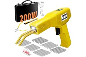 BIBOKLTIY Plastic Welder Plastic Welding Kit, 200W Cordless Plastic Repair Kit with 1050PCS Hot Staples Plastic Welder Kit Automotive, Hot Stapler Plastic Repair Kit (Yellow)