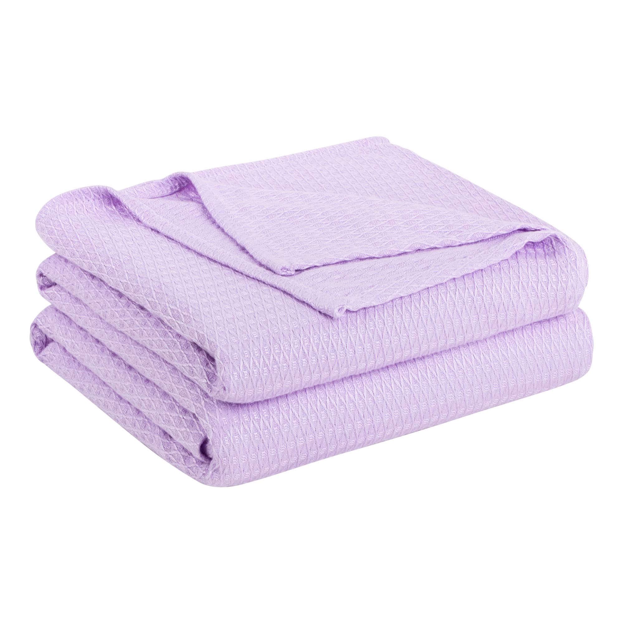 PiccoCasa Cooling Bamboo Blanket All Seasons Breathable for Hot Sleepers, Soft and Lightweight for Bed, Sofa Thin Blanket Summer Keep Cool Lavender Super King 230x275cm