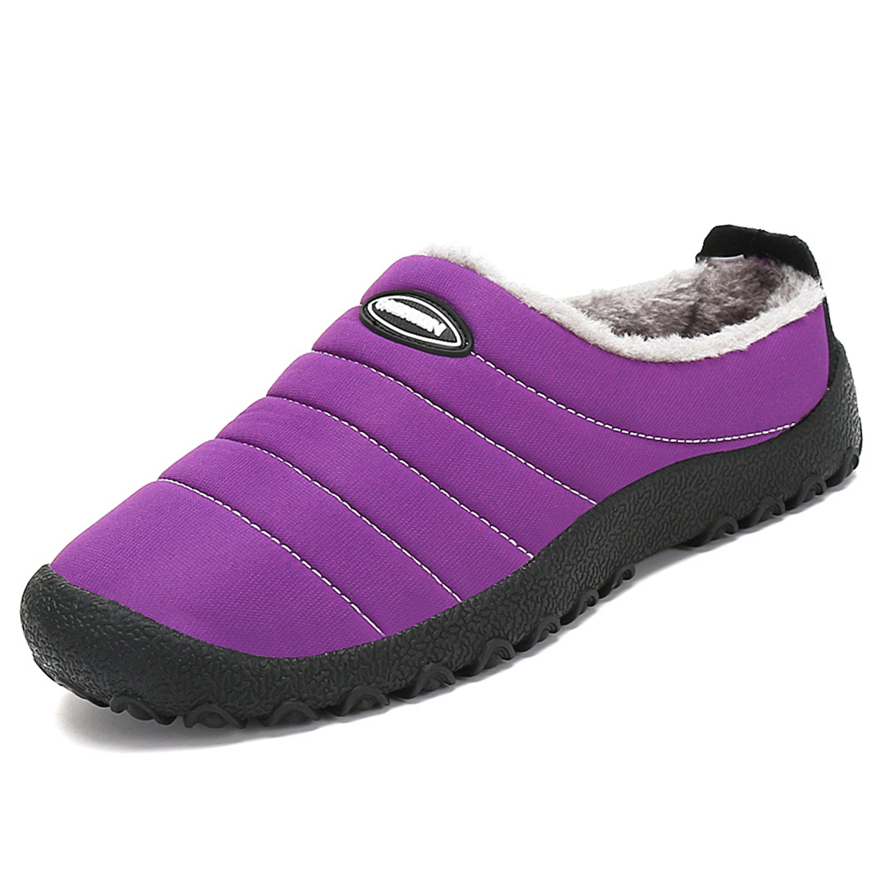 Winter Slip On Slippers Faux Fur Warm Lined Snow Shoes Low Top Closed Fluffy Shoe for Women Men