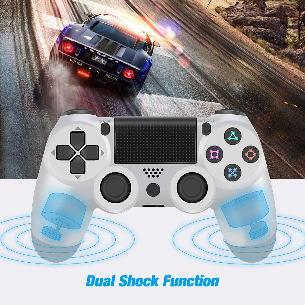YCCTEAM Wireless Controller for PS4 - Video Game Precision Control Gamepad joystick for Playstation 4/Pro/Slim (White)