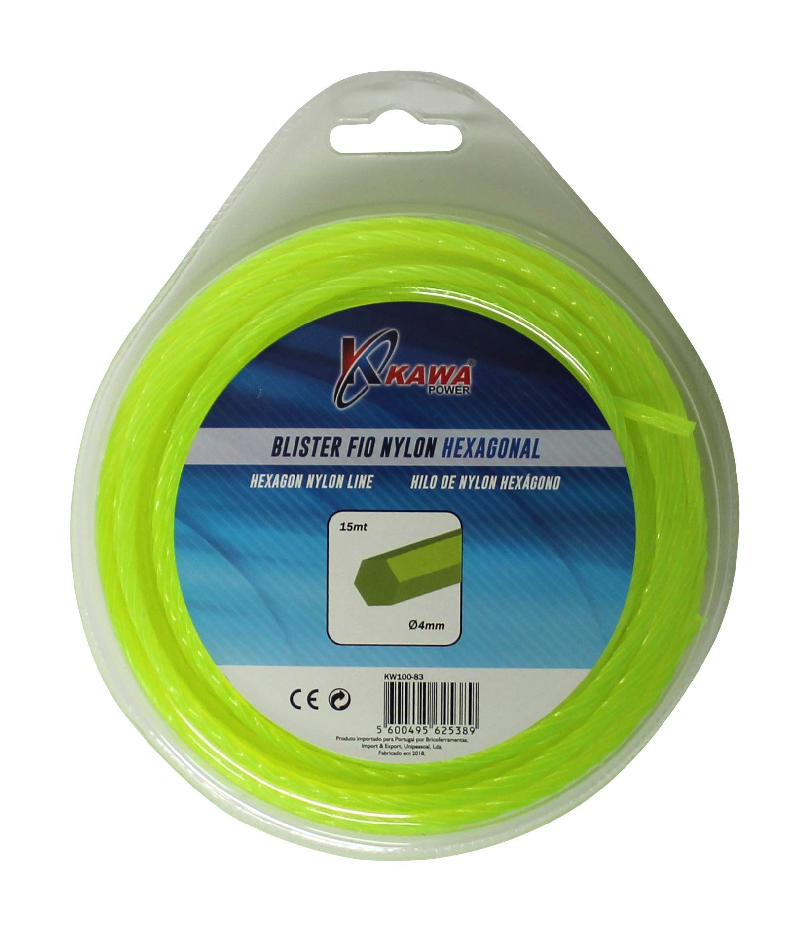Kawapower KW100-83 Nylon String Trimmer 4MM 15MT Hex