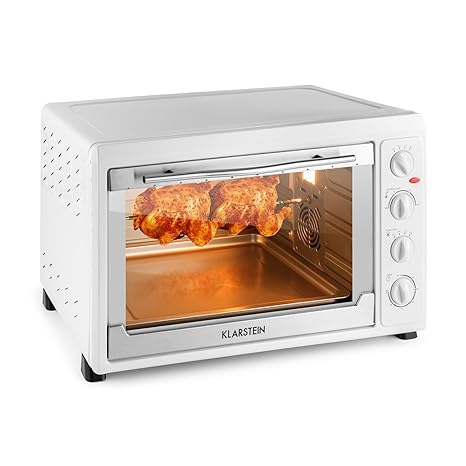 Klarstein Masterchef 60 • Backofen • Mini-Backofen • Grill • Drehspießfunktion • 60 Liter • 2500 Watt Leistung • 6 Heizelemen