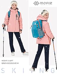 MoFiz Girls Ski Jacket Waterproof Fleece Lined