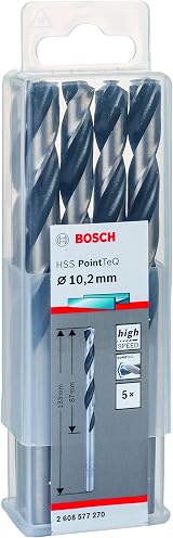 Bosch PointTeQ HSS Twist Drill Bit 5pc Set 10.2 x 87 x 133 mm