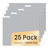 SUNEE 25 Pack Hanging File Folders, Gray