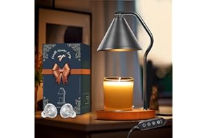Viyelioc Candle Warmer Lamp with Timer, Glossy Black Candle Lamp Warmer with 2 * 50W Dimmable Bulbs,Electric Candle Lamp for Scented Jar Candle.Candle Warming Lamp for Home Decor Aesthetic Home Decor