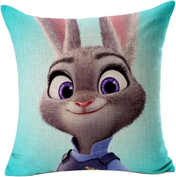 BINNY 18 x 18 Disney zootopia Lino y Algodón Cartoon Animal Manta
