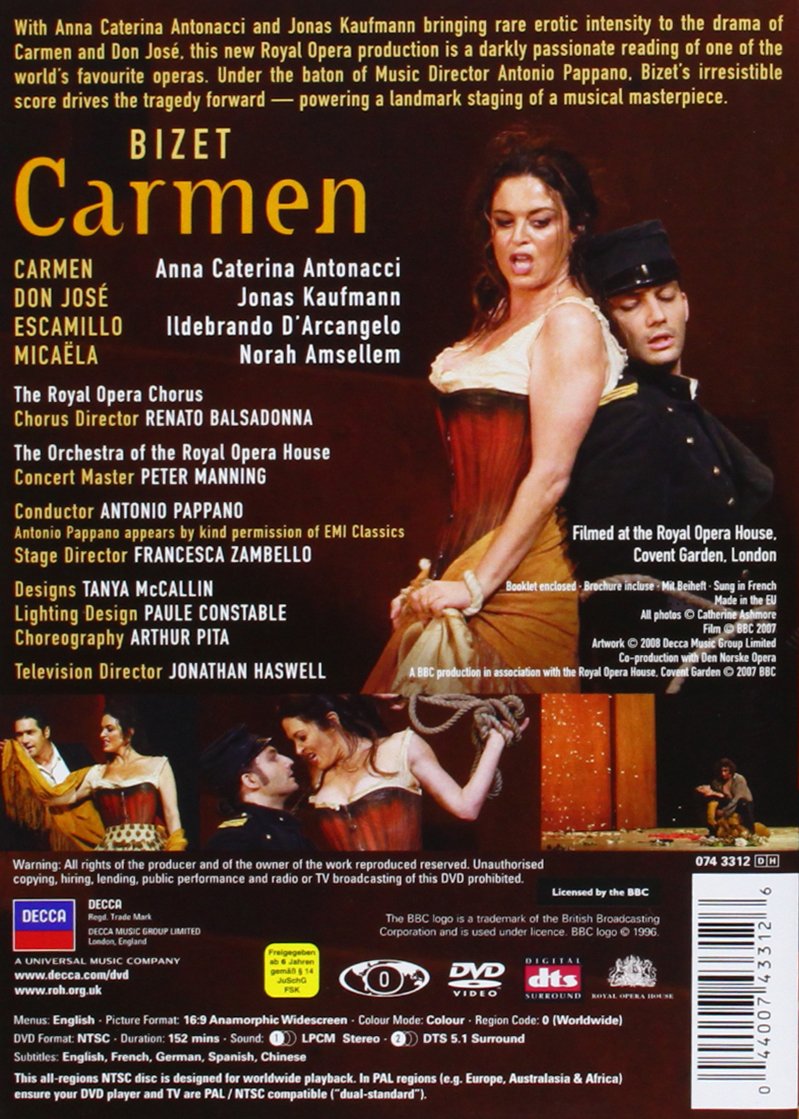 Amazoncom Bizet Carmen Anna Caterina Antonacci Jonas Kaufmann Amazoncom Bizet Carmen Anna Caterina Antonacci Jonas Kaufmann