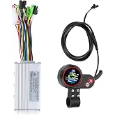 Ezweiji 36V/48V 350W Brushless Motor Controller with LCD Panel | Waterproof Sine Wave Controller, Aluminum Housing Replacement Part for Electric Bicycle Maintenance and Repair