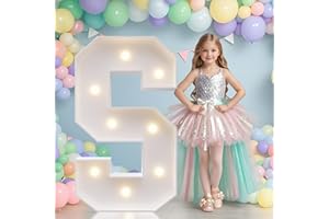 JoyMuse Mosaic Letters 3 Feet Tall, Light Up Letters 3FT with Lights, Large Letters for Party, Letter S Light Up Letters for Baby Shower Wedding Proposal Graduation Birthday Decorations