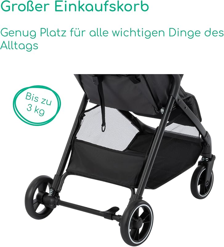 Azur, Kinderwagen Buggy, 0–3 Jahre (15 kg), Mineral Graphite