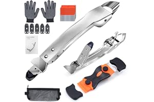 ZFULVO Stainless Steel Caulking Tool 4-in-1 Caulking Tool Kit, Caulk Remover, Silicone Caulking Tool, Upgrade Your Caulking Game