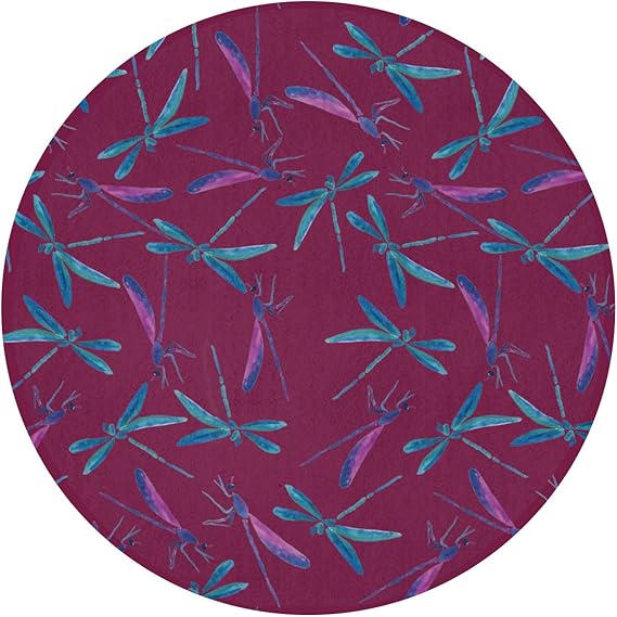 Alfombra de baño Redonda con Insectos voladores de libélula