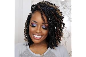 ToyoTress Tiana Passion Twist Hair - 10 inch 8 Packs Pre-Twisted Passion Twists, Pre-Looped Crochet Braids Made Of Bohemian Hair Synthetic Braiding Hair Extension (10 Inch, 1B-8P)