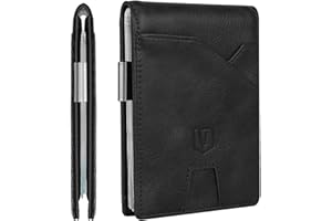 VOOTAI Slim Wallet for Men, Stocking Stuffers for Men, Christmas White Elephant Gifts for Adults Husband Boyfriend Birthday, RFID Blocking Minimalist Wallet for Men with Money Clip, Credit Card Holder