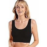 Floatley to The T-Shirt Scoop Neck Bra for Women, Silky Comfort Wirefree Seamless Grip Band Pullover Bra with Removable Pads