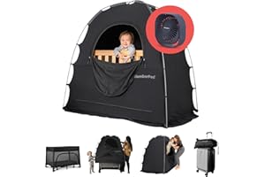 SlumberPod with Fan The Original Blackout Sleep Tent Travel Essential for Baby and Toddlers, Mini Crib and Pack n Play Cover,
