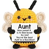 LEJIAJINW Aunt Gifts, Gift for Aunt Mothers Day Valentines Birthday, from Niece Nephew, Mother's Day for Auntie Best Aunts Ever Gifts Emotional Mini Easter Basket Stuffer Handmade Crochet Bee