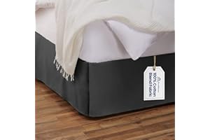 Tailored Bed Skirt by ShopBedding - 18-Inch Drop Bed Skirts for King Size Bed - Premium Cotton Blend Pleated Dust Ruffle with Split Corners (Available in 16 Colors)