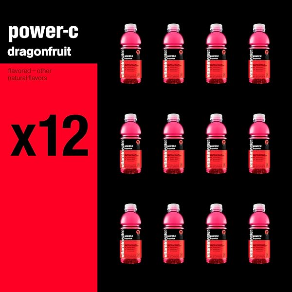 VITAMINWATER POWER-C DRAGONFRUIT NUTRIENT ENHANCED FLAVORED WATER BEVERAGE, 20 FL OZ BOTTLES, 12 PACK