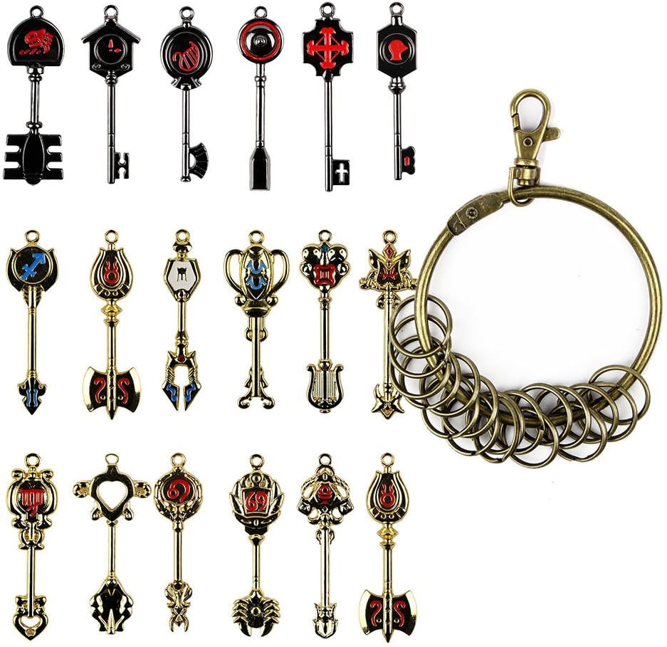 18pcs Fairy Tail Lucy Celestial Zodiac Spirit Gate Keys Necklace Pendant Amazon Co Uk Kitchen Home