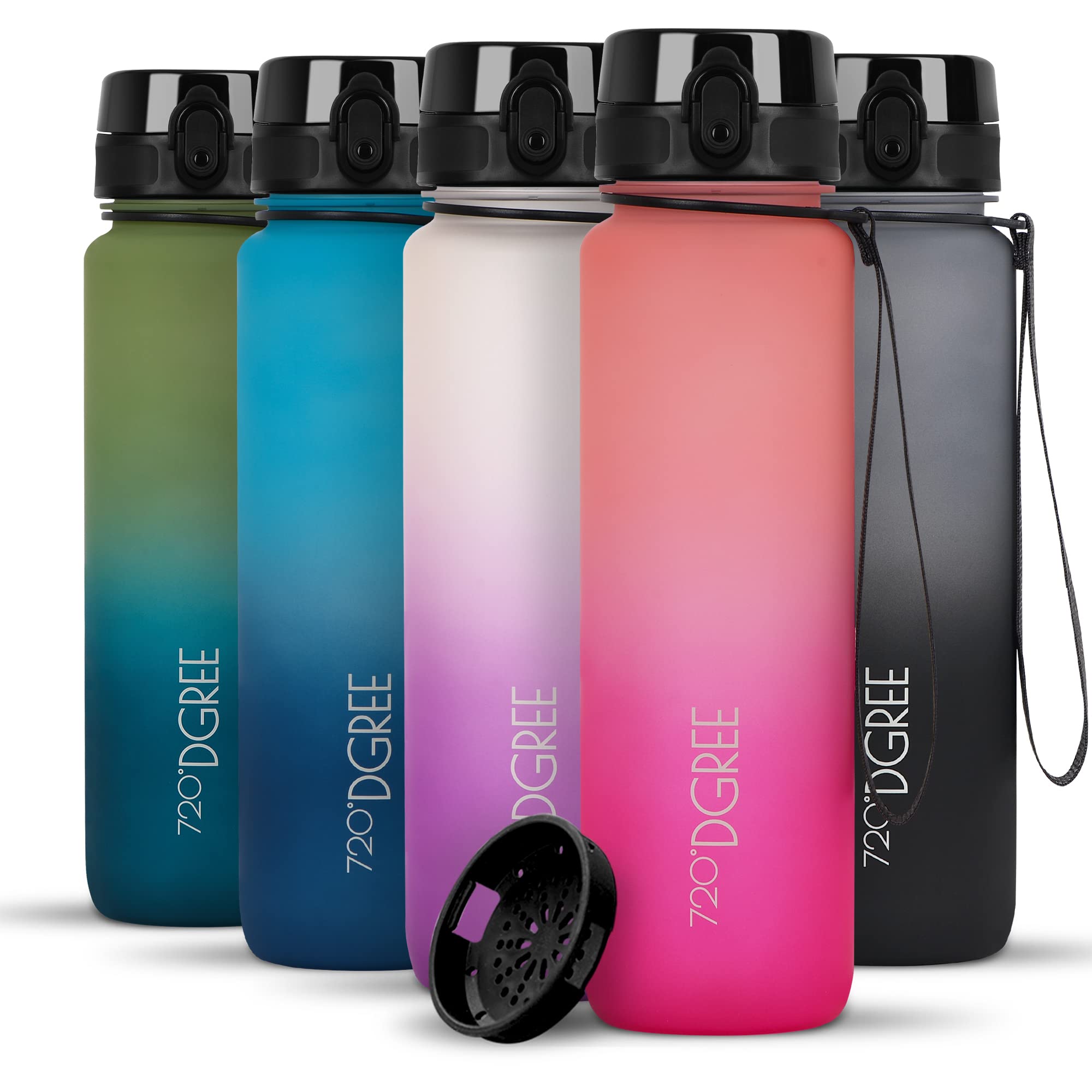 720°DGREE Water Bottle “uberBottle“ +Sieve - 1l Multicolour - BPA-Free Tritan, Leakproof, Reusable Drinking Bottle - Sports Bottle for Gym, Fitness, Kids, Bike, Travel, School, Office — image 1