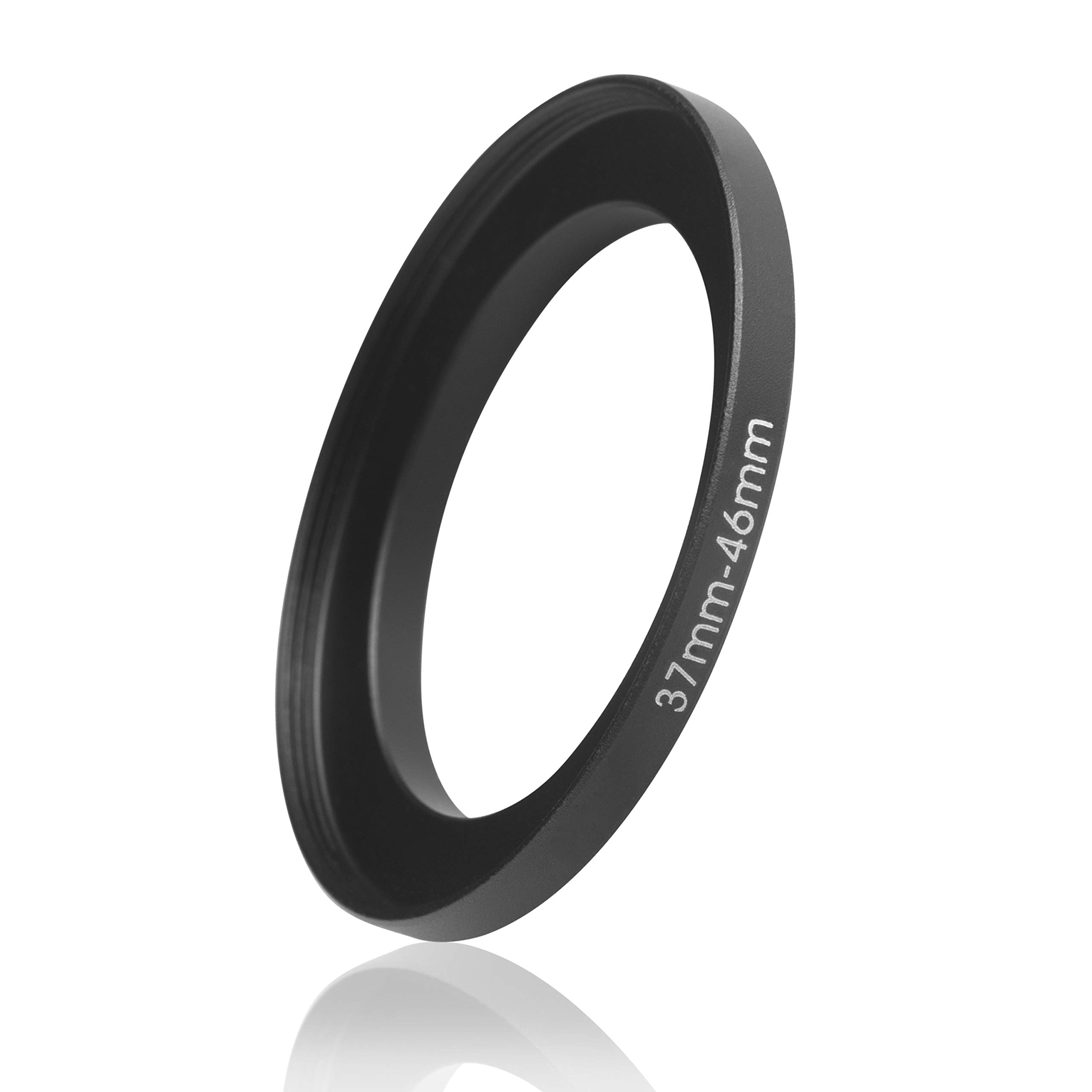 Ares Foto® Step-Up Lens Adapter Ring for Filters, Made of CNC Machined Metal with Matte Black Electroplated Finish (37mm – 46mm)