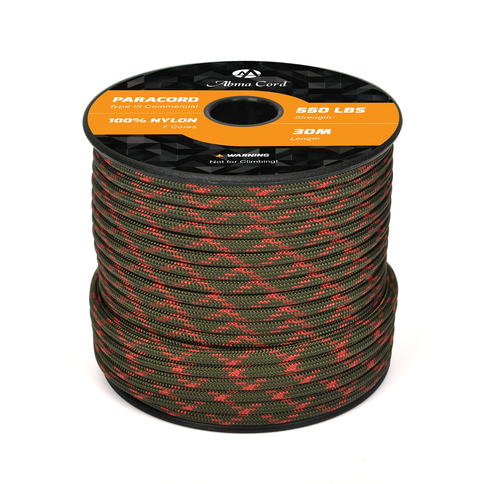 Abma Cord Paracord 550 4mm Nylon Rope Type III 7 Strands Parachute Cord - Max. 250kg (550lbs) - Military Camo Series