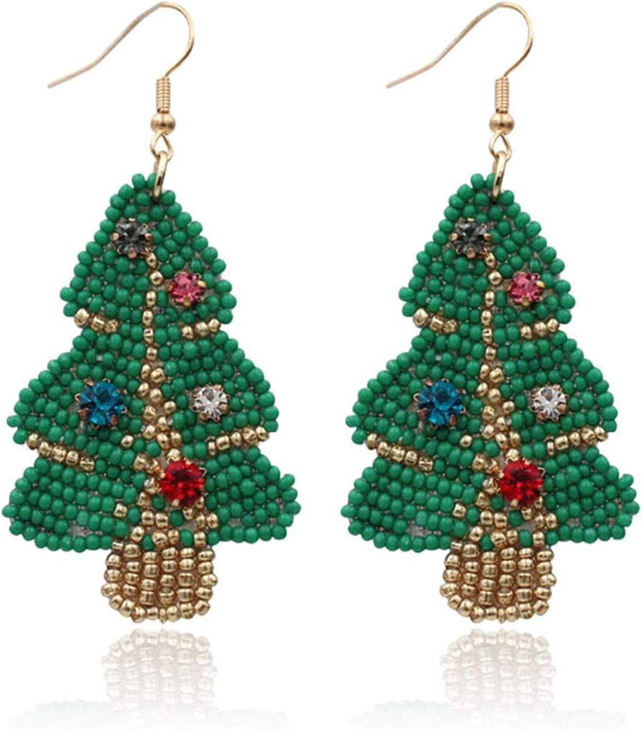 Handmade Christmas Beaded Earrings Bohemian Statement
