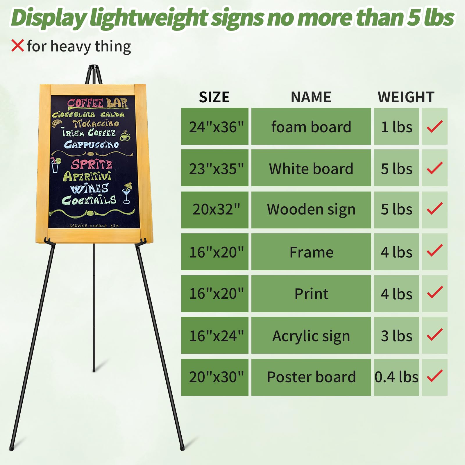 PUJIANG Easel Stand for Signs,63