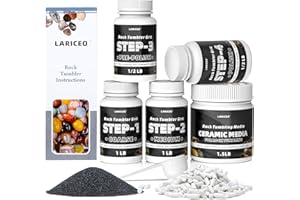 LARICEO 4.5LB Rock Tumbler Grit and Polish Refill Set, 4-Step Professional Polish Rock Tumbler Grit to Unlock Stunning Polished Stones. Ideal for National Geographic, KomeStone, and Other Polishers & Tumblers
