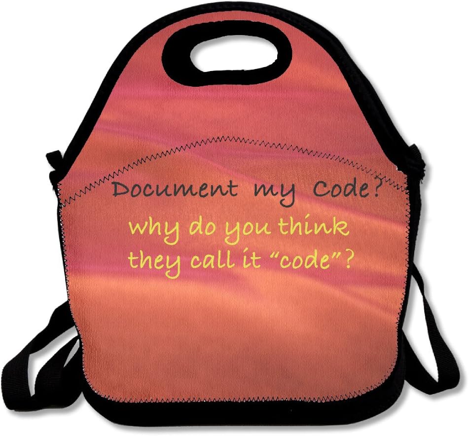 Document Code Large & Thick Insulated Tote Lunch bag Utensils Lunch Bag For Men Women Kids Art Of Lunch