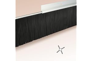 Retsun 4 Sets 4+0.91 Inches Door Brush Sweep Seal Roll Up & Garage Door Sweeps Bottom Kit Easy Mounting (4 in, 4)