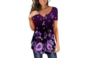 Ulovmi Plus Size Womens Tunic Tops To Wear With Leggings Summer Short Sleeve