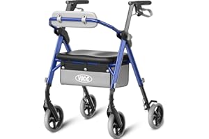 VOCIC Walkers for Seniors, Z11 Rollator Walker with Seat, Max 380 lbs, Avant Walkers with Ergo Seat & Backrest, Foldable Rollator Adjustable Height, All Terrain Walker, Lightweight