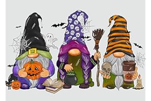 KINPLUB Halloween Diamond Painting Kits for Adults, Gnomes Diamond Art Kits for Beginners, DIY 5D Full Round Drill Paint by Diamonds Dots, Home Wall Decor 12 x 16 Inch