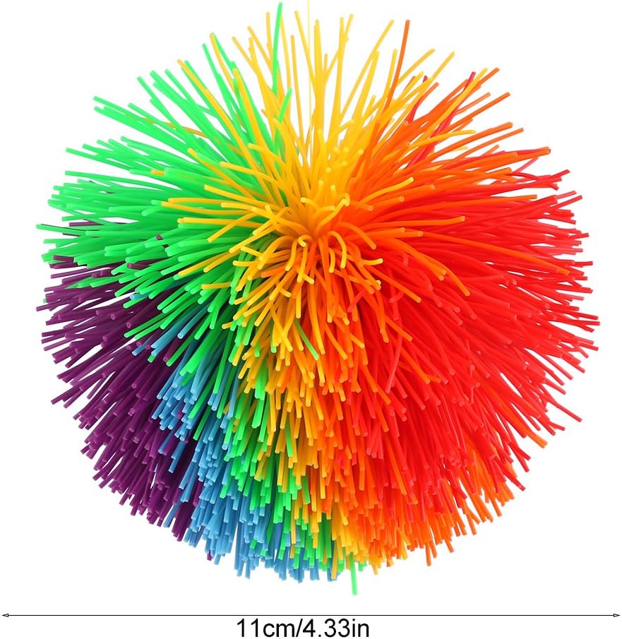 VGEBY1 Stress Relief Toy, Rainbow Fluffy Juggling Ball Sensory Stress Toys for Stress Relief, Multicolor, 11 cm - Image 3