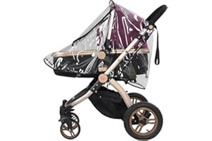 TNFEEON Baby Stroller Rain Cover, Universal Pram Accessory Front Opening Rain Cover PVC Transparent Wind Rain Weather Protector