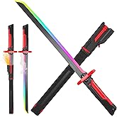 Cravonel Cyberpunk 31.5" Spark Sword, 8 Color Flowing Neon Lightsaber Toy, with Smoke and Hit Sound Effects, for Cosplay, Dueling, Party Display