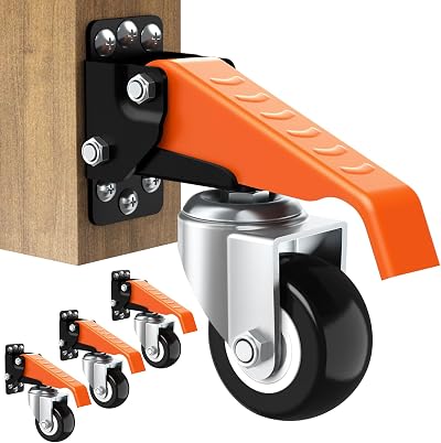 Ronlap 2.5" Heavy Duty Retractable Casters 4 Pack Workbench Wheels 300KG Side