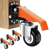 Ronlap Workbench Casters Kit 660 Lbs Capacity, 2.5" Heavy Duty Retractable Casters 4 Pack, Side Mounted Adjustable Table Step