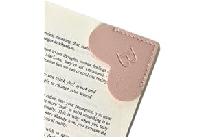 WAYZTON Personalized Leather Book Marks, Heart Bookmark, Unique Cute Handmade Letter Bookmarks Accessories for Reading Women, Teacher, Student, Book Lovers Book Mark Gifts (Pink, B)