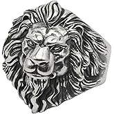 Arcutina Lion Rings for Men Punk Vintage Viking Gothic Open rings