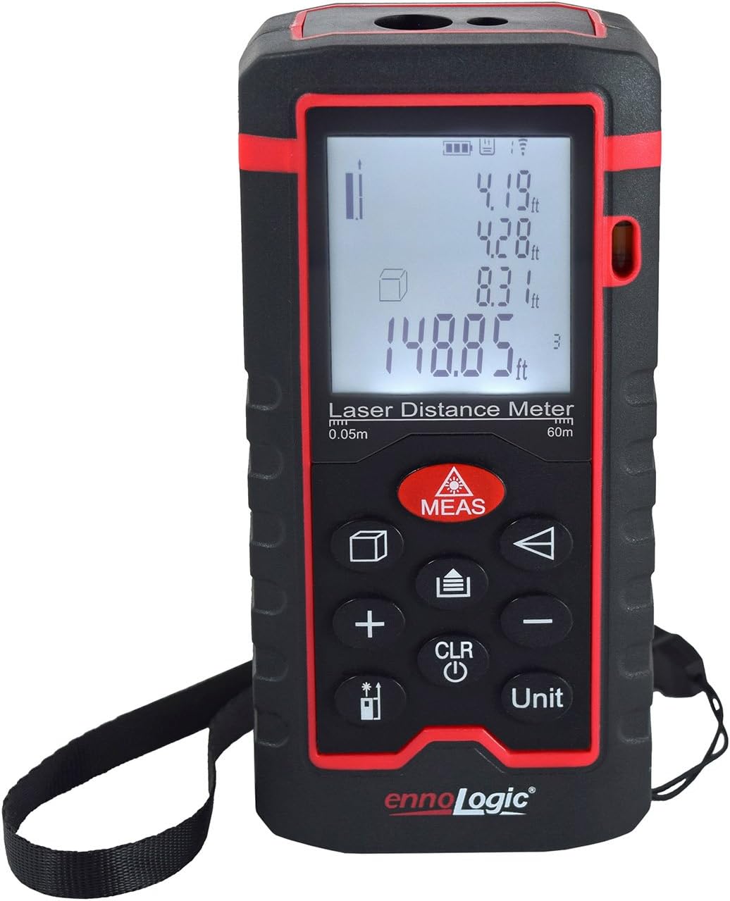 Laser Distance Meter ennoLogic eD560L - Laser Tape Measure with Area, Volume, and Pythagorean Mode, 196 Feet