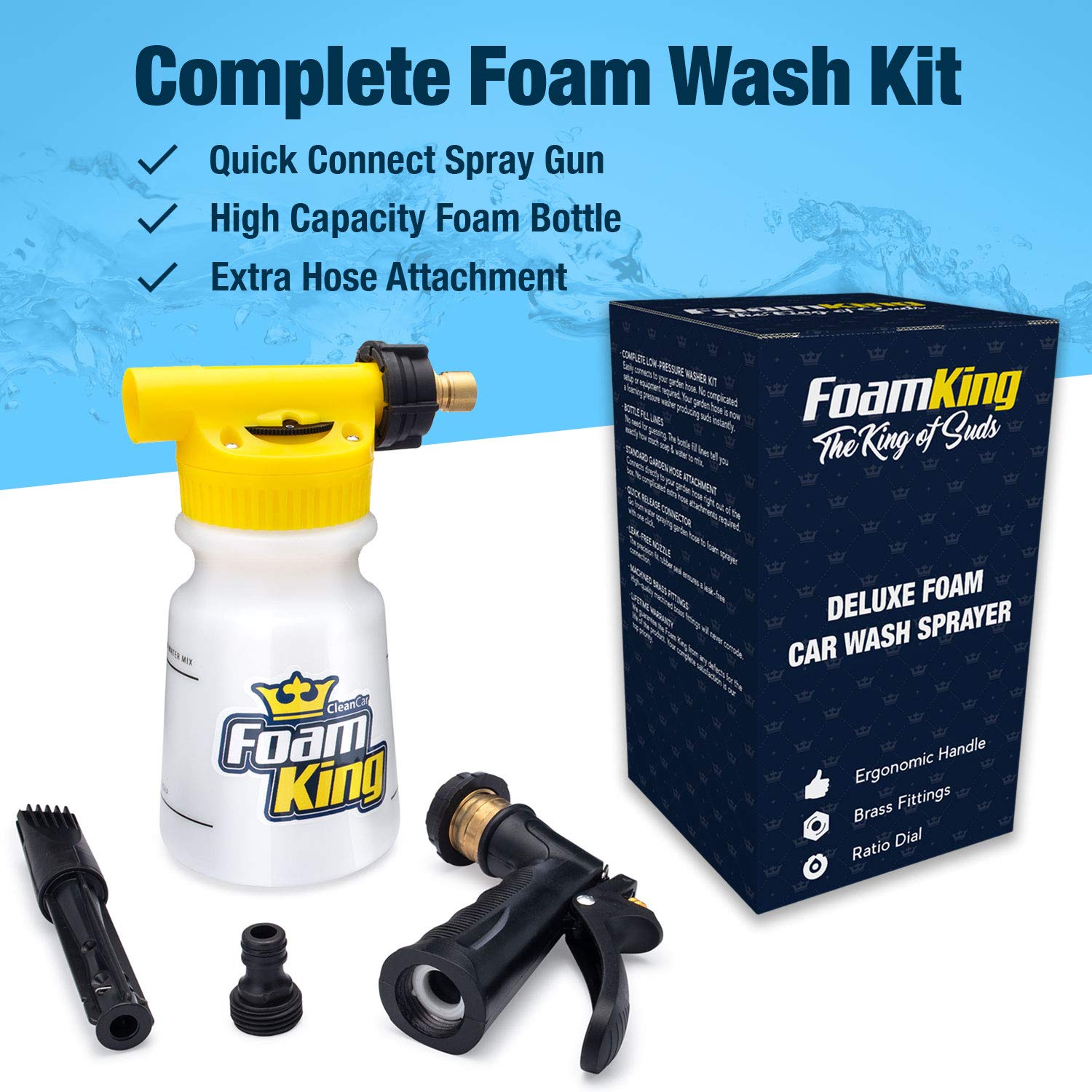 Foam King The King of Suds Deluxe Car Wash Sprayer Car Foam Gun