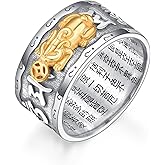 ADMETUS 925 Sterling Silver Feng Shui Rings Lucky Pixiu Band Rings for Men Fengshui Ring Jewelry Gifts for Men Rings Size 7-13
