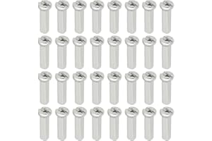 ECSiNG 100Pcs Bicycle Spoke Nipples Fit for 14G / 2mm Dia Spoke Mountain Road Bike Silver Steel 14mm Long Cycling Replacement