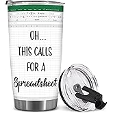 BECHUSKY Mugs For Accountants - Spreadsheet Gifts - This Calls for a Spreadsheet Tumbler - Spreadsheets Mug for Mentor Bosses Lady Manager Friend Leader Female Male Birthday - Boss Gift
