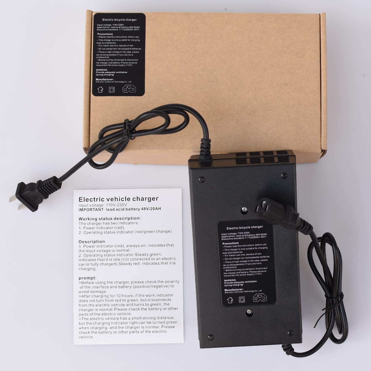 48V 20AH Lead Acid Battery Charger for Electric Bike Scooters Bycle